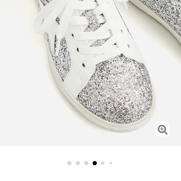 BETSEYJOHNSON SILVER GLITTER DISTRESSED SNEAKER WW - Picture 6 of 7